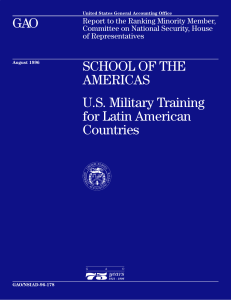 GAO SCHOOL OF THE AMERICAS U.S. Military Training