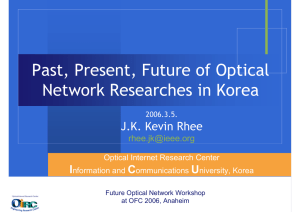 Past, Present, Future of Optical Network Researches in Korea J.K. Kevin Rhee I