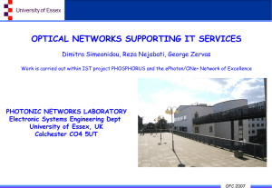 OPTICAL NETWORKS SUPPORTING IT SERVICES