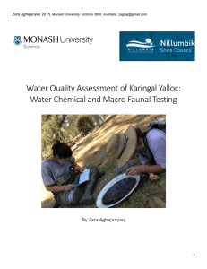 Water Quality Assessment of Karingal Yalloc: By Zara Aghajanyan