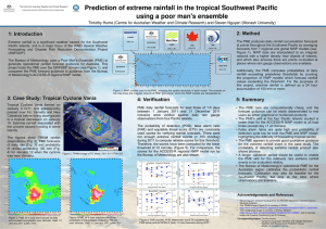 Prediction of extreme rainfall in the tropical Southwest Pacific  using a poor man's ensemble