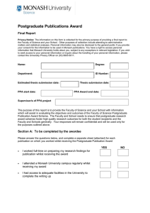 Postgraduate Publications Award  Final Report