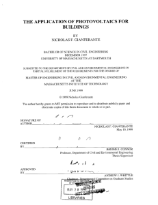 THE APPLICATION  OF PHOTOVOLTAICS  FOR BUILDINGS NICHOLAS BY