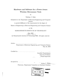 Hardware  and  Software  for  a ... Wireless  Microsensor  Node J.