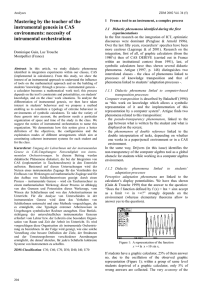 Mastering by the teacher of the instrumental genesis in CAS intrumental orchestrations