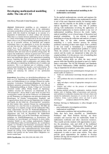 Developing mathematical modelling skills: The role of CAS