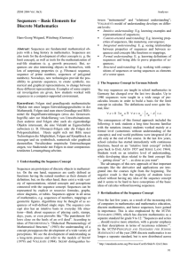 Sequences – Basic Elements for Discrete Mathematics