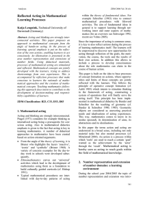 Reflected Acting in Mathematical Learning Processes