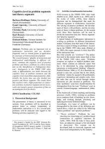 Cognitive level in problem segments and theory segments