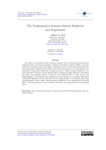 The Confrontation between General Relativity and Experiment Clifford M. Will