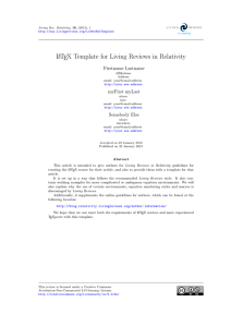 L TEX Template for Living Reviews in Relativity A Firstname Lastname