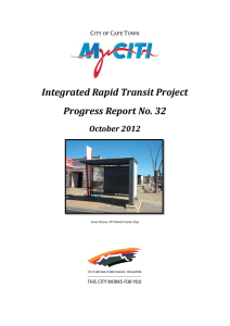 Integrated Rapid Transit Project Progress Report No. 32 October 2012
