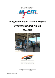 Integrated Rapid Transit Project Progress Report No. 28 May 2012