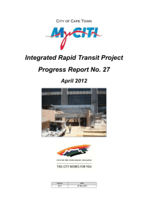 Integrated Rapid Transit Project Progress Report No. 27 April 2012