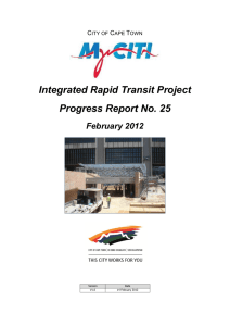 Integrated Rapid Transit Project Progress Report No. 25 February 2012