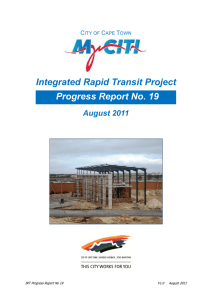 Integrated Rapid Transit Project Progress Report No. 19 August 2011
