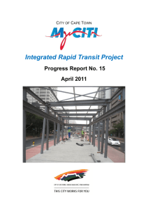 Integrated Rapid Transit Project Progress Report No. 15 April 2011