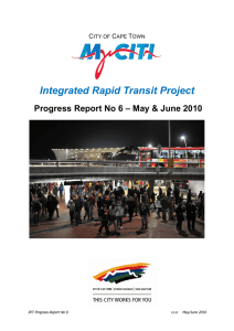 Integrated Rapid Transit Project – May &amp; June 2010
