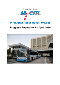 Integrated Rapid Transit Project Progress Report No 5 – April 2010  C
