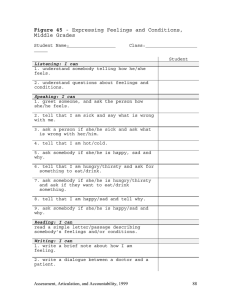 Figure 45 - Expressing Feelings and Conditions, Middle Grades