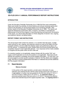 ED-FLEX 2010-11 ANNUAL PERFORMANCE REPORT INSTRUCTIONS