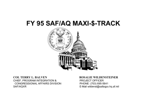 FY 95 SAF/AQ MAXI-$-TRACK ROSALIE WILDENSTEINER COL TERRY L. BALVEN