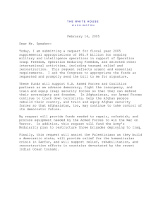 February 14, 2005 Dear Mr. Speaker: