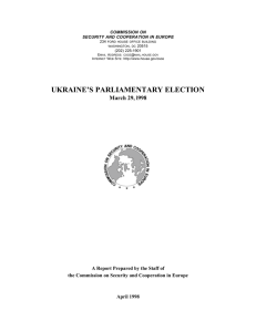 UKRAINE’S PARLIAMENTARY ELECTION March 29, l998