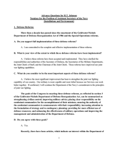 Advance Questions for H.T. Johnson (Installations and Environment)