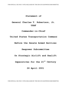 Statement of General Charles T. Robertson, Jr. USAF Commander-in-Chief
