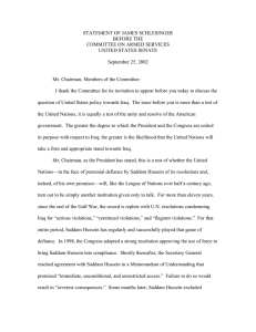 STATEMENT OF JAMES SCHLESINGER BEFORE THE COMMITTEE ON ARMED SERVICES UNITED STATES SENATE