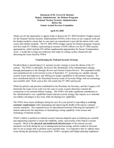 Statement of Dr. Everet H. Beckner National Nuclear Security Administration