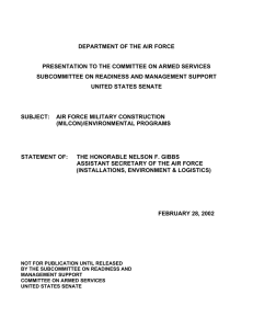 DEPARTMENT OF THE AIR FORCE SUBCOMMITTEE ON READINESS AND MANAGEMENT SUPPORT
