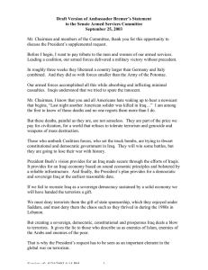 Draft Version of Ambassador Bremer’s Statement September 25, 2003
