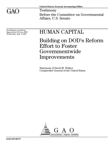 GAO  HUMAN CAPITAL Building on DOD's Reform