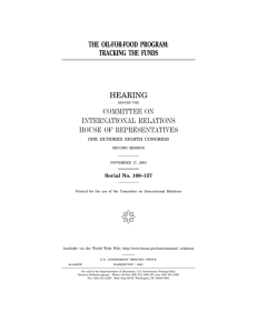 ( THE OIL-FOR-FOOD PROGRAM: TRACKING THE FUNDS HEARING