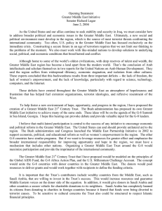 Opening Statement Greater Middle East Initiative Senator Richard Lugar June 2, 2004