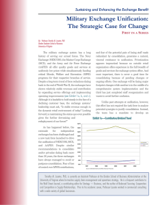 Military Exchange Unification: The Strategic Case for Change F S