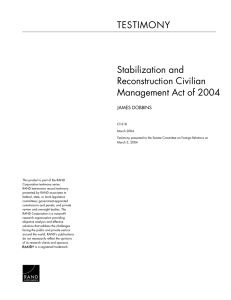 TESTIMONY Stabilization and Reconstruction Civilian