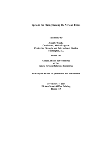 Options for Strengthening the African Union
