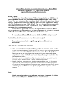 Advance Policy Questions for Lieutenant General Lance L. Smith, USAF