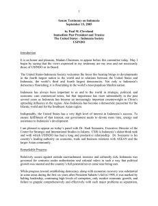 1 Senate Testimony on Indonesia September 15, 2005