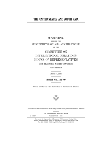 ( THE UNITED STATES AND SOUTH ASIA HEARING COMMITTEE ON