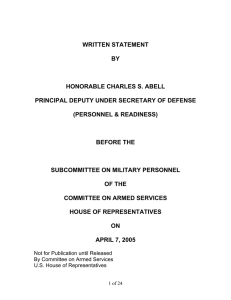 WRITTEN STATEMENT BY HONORABLE CHARLES S. ABELL