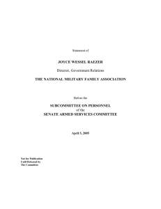 JOYCE WESSEL RAEZER  THE NATIONAL MILITARY FAMILY ASSOCIATION SUBCOMMITTEE ON PERSONNEL
