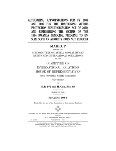 AUTHORIZING APPROPRIATIONS FOR FY 2006 AND 2007 FOR THE TRAFFICKING VICTIMS