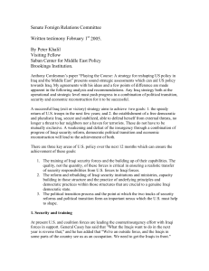 Senate Foreign Relations Committee  Written testimony February 1 2005.