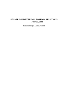 SENATE COMMITTEE ON FOREIGN RELATIONS June 22, 2006