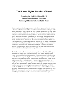 The Human Rights Situation of Nepal