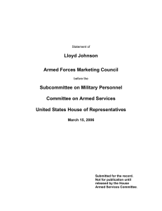 Lloyd Johnson Armed Forces Marketing Council Subcommittee on Military Personnel